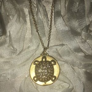 Sequin NYC Talismans Swarovski Crystal & Gold Turtle Necklace, Brand New